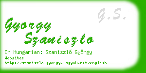 gyorgy szaniszlo business card
