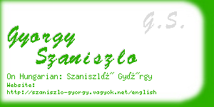 gyorgy szaniszlo business card